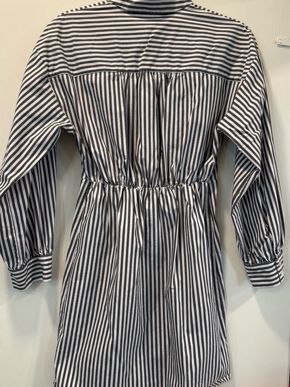 Express Poplin Striped Shirt Dress - Black & White - Picture 4 of 5